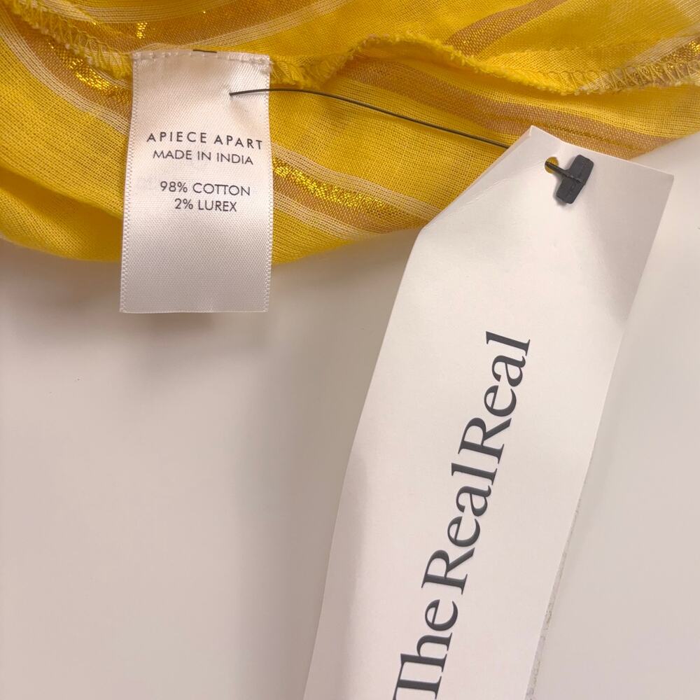 Apiece Apart Maria Del Mar Top in Yellow Metallic Stripe Size 4 - Picture 7 of 12